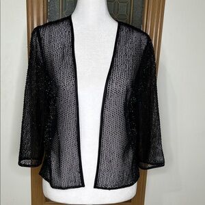 Black beaded sheer jacket cardigan